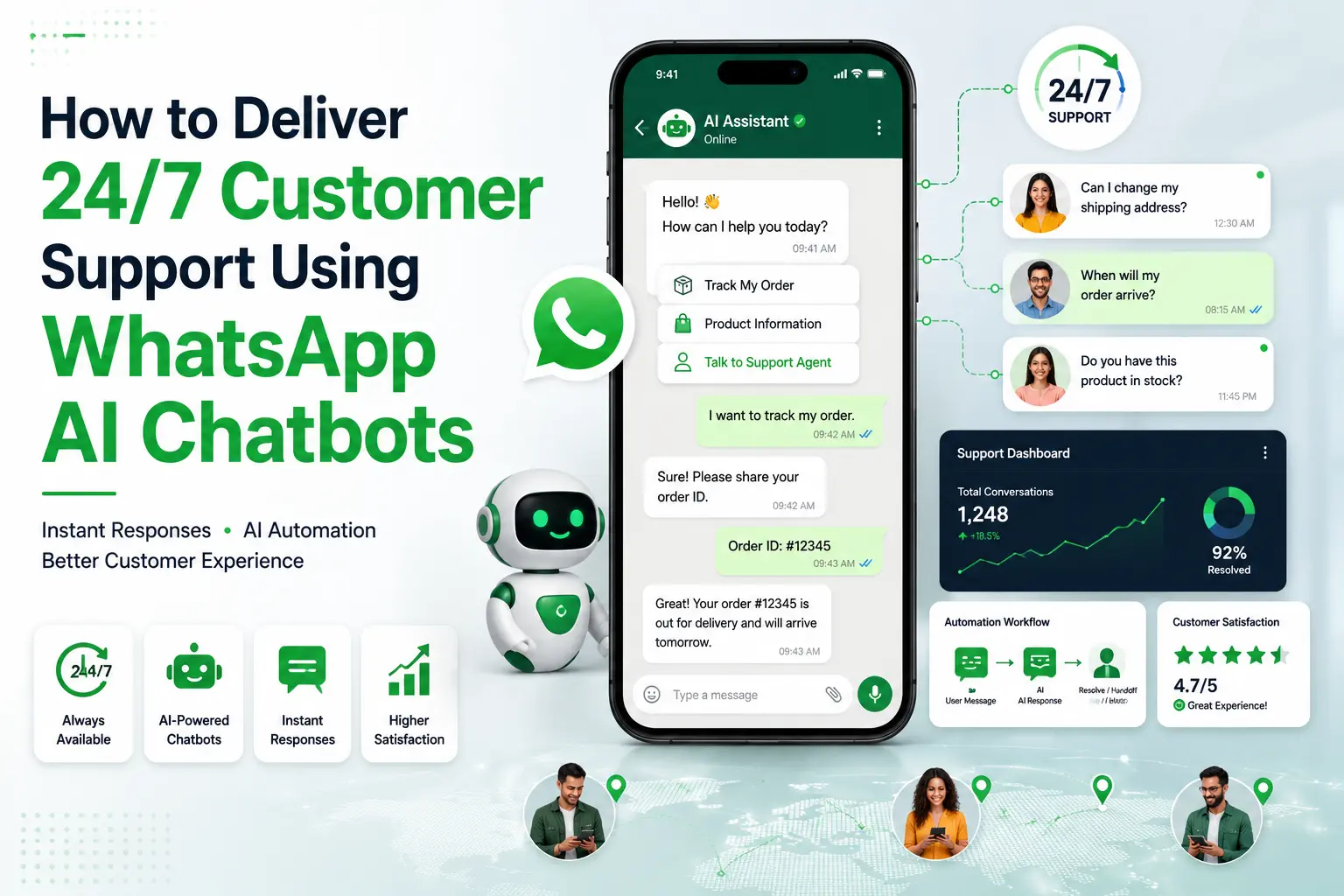 How to Deliver 24/7 Customer Support Using WhatsApp AI Chatbots